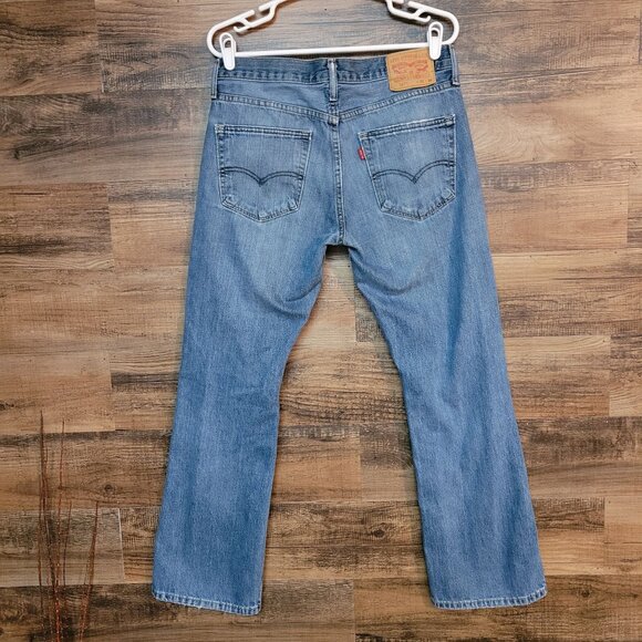 Levi's Jeans 32x30 Slim Bootcut 527 Ripped Medium Light Wash Cotton Western - Picture 2 of 11